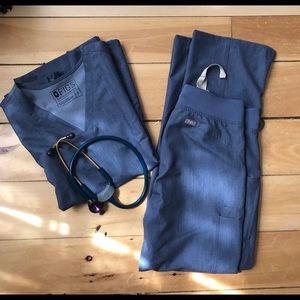 FIGS Women’s Heather Denim Scrubs Set